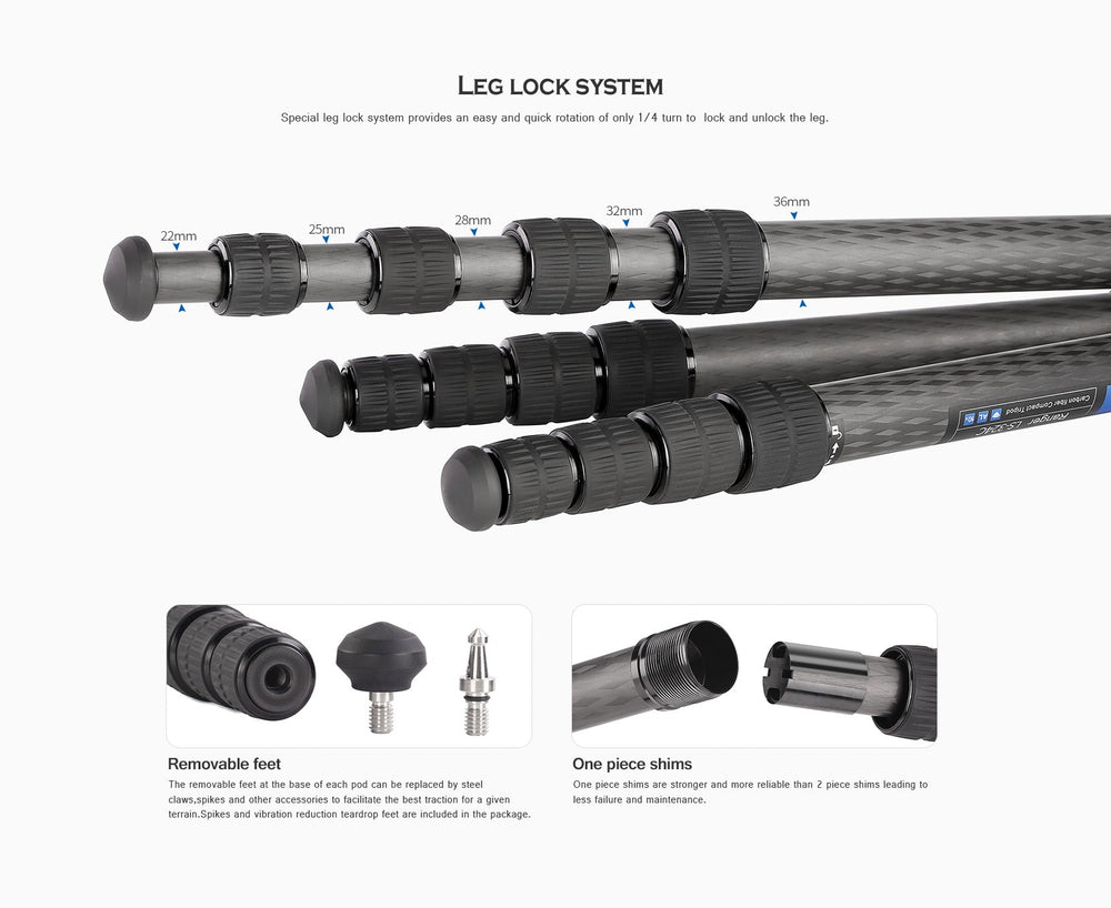 
                  
                    Leofoto LS-365C Professional Light Weight Carbon Fiber Tripod Kit
                  
                