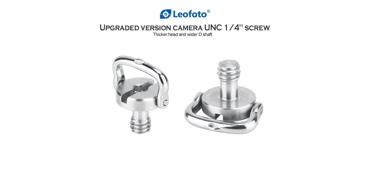 
                  
                    Leofoto UNC 1/4'' D Shaft Wide Screw /Torque Master 1/4" D Ring Comfort Wide Handle SS Screw for Tripod QR Plate Stainless Steel (5 Pack)
                  
                