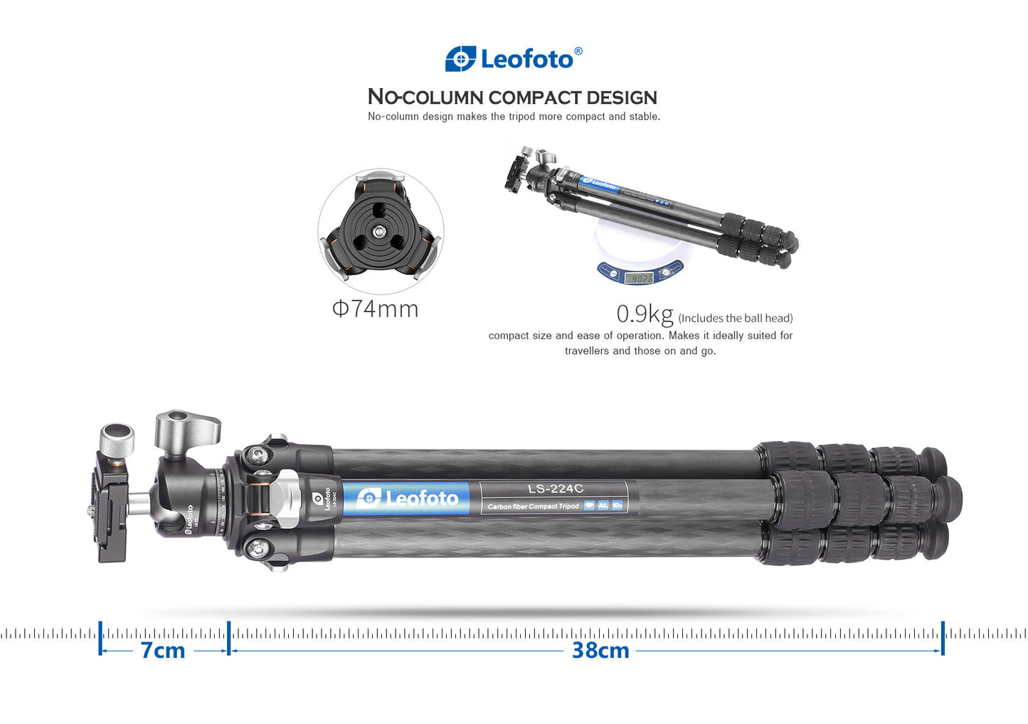 
                  
                    Leofoto LS-224C Professional Light Weight Carbon Fiber Tripod Kit
                  
                