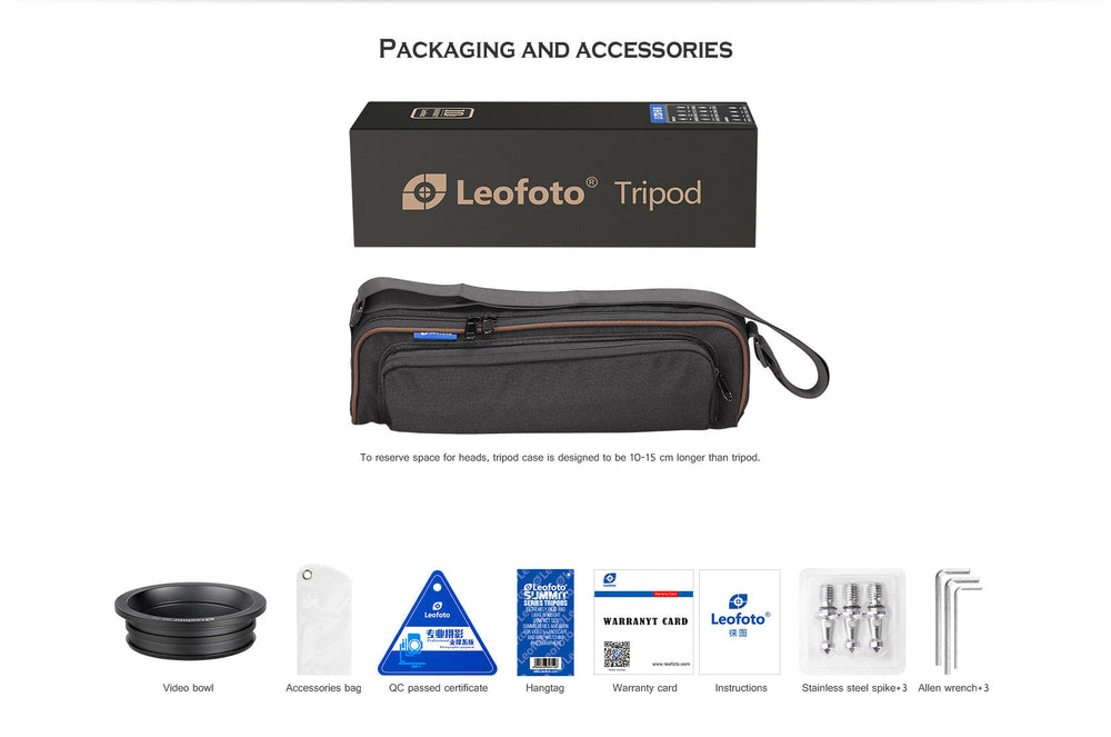 
                  
                    Leofoto LM-362C Short Carbon Fiber Tripod with with 75mm Video Bowl+Platform and Bag | Max Load 99lb
                  
                
