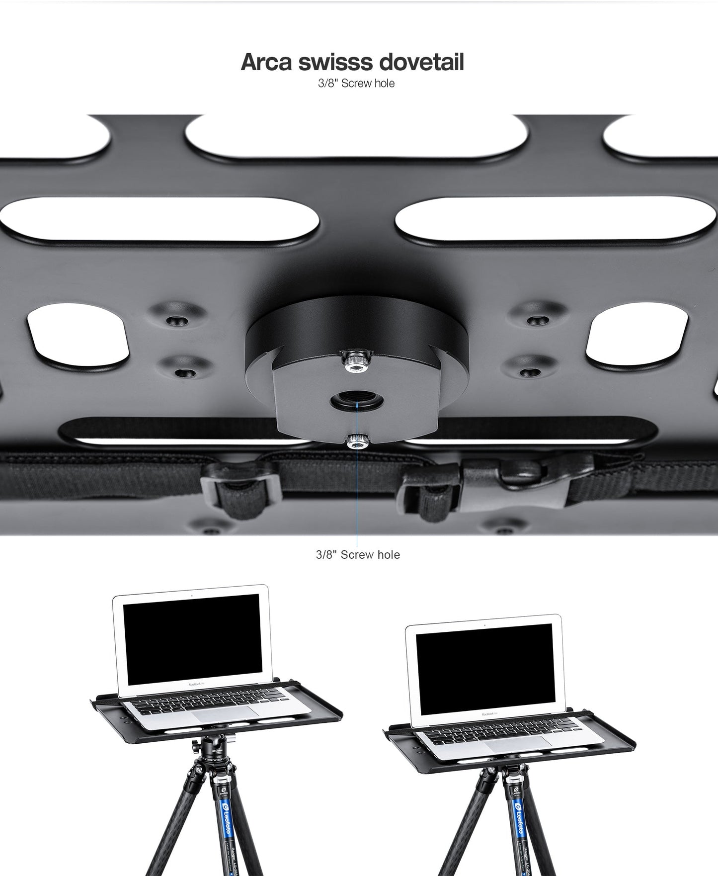 
                  
                    Leofoto LCH-2S 16" Laptop / Projector Tray / Combined with Tripod 3/8" Mounting Socket / Arca Swiss Dovetail
                  
                