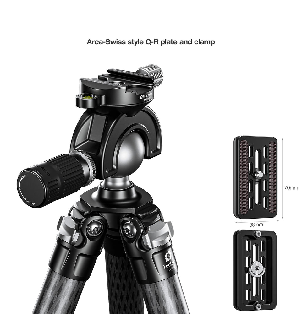 
                  
                    Leofoto MH-S Full Dynamic Ball Head /w Handlebar Control for SA Series Tripods | M4 and 3/8'' Mounting Sockets | Arca Compatible
                  
                