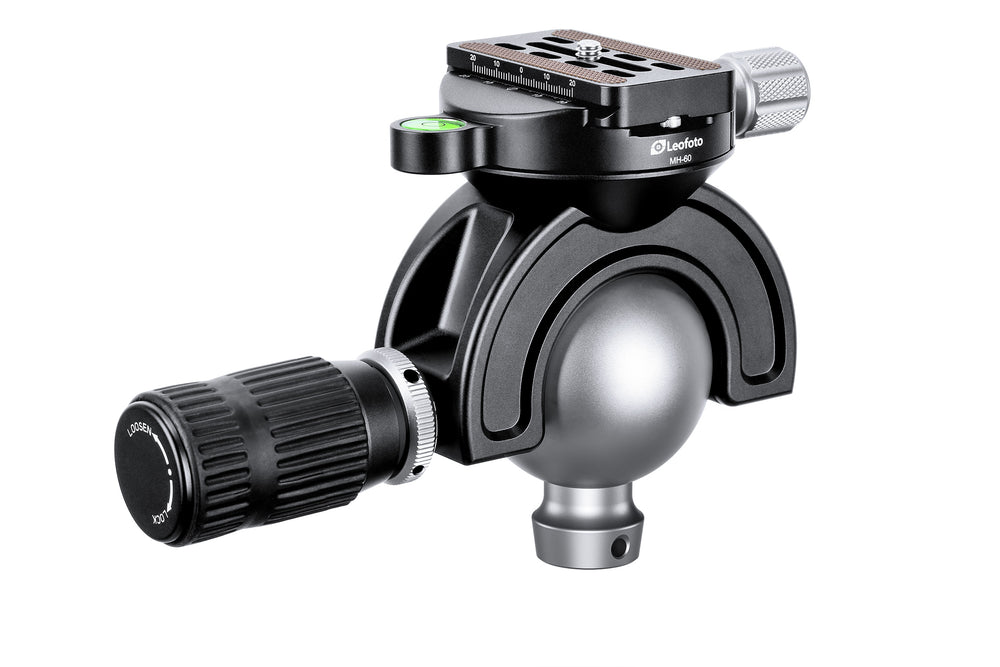
                  
                    Leofoto MH-S Full Dynamic Ball Head /w Handlebar Control for SA Series Tripods | M4 and 3/8'' Mounting Sockets | Arca Compatible
                  
                